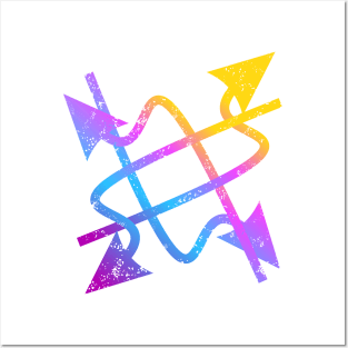 colorful abstract arrow illustration Posters and Art